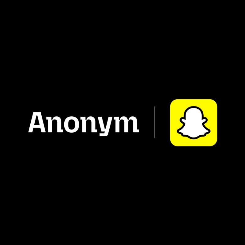 The Anonym wordmark and the Snap, Inc. logo are shown side by side.