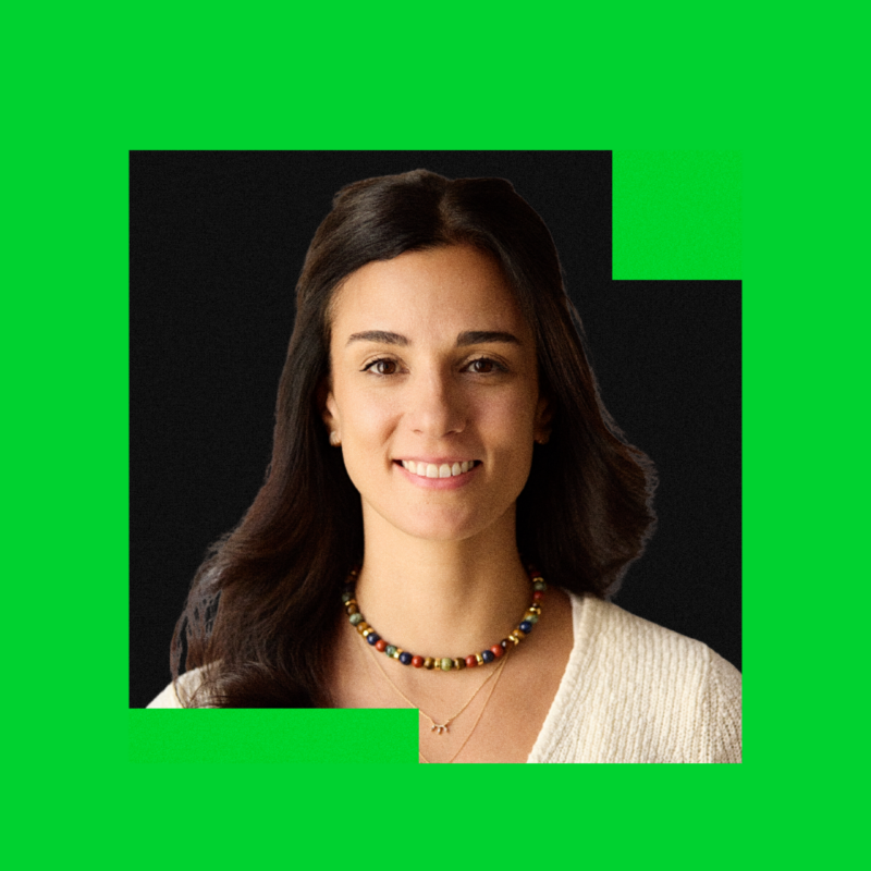 eadshot of Abigail Besdin, Mozilla COO, smiling against a dark background