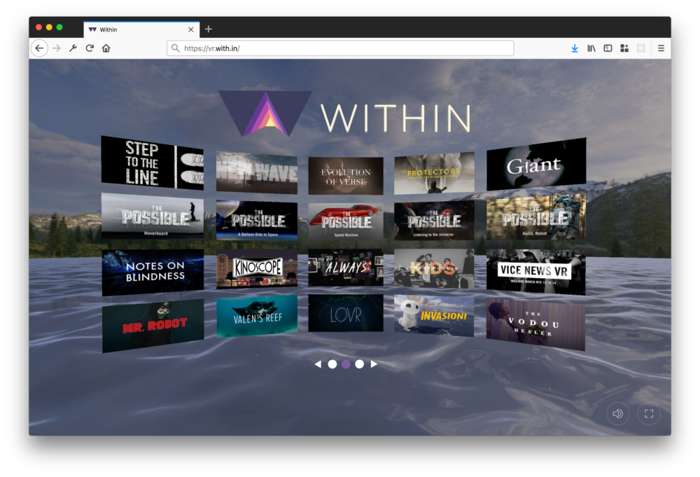 WITHIN uses WebVR to connect to any viewer or device